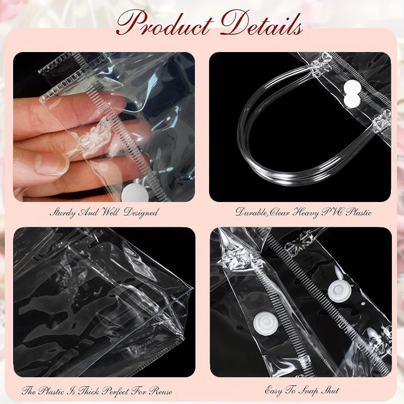 5/10Pcs Clear Gift Bag with Handle Birthday Party Wedding PVC Candy Gift Packaging Christmas Baby Shower Favors Gift Flower Wrap