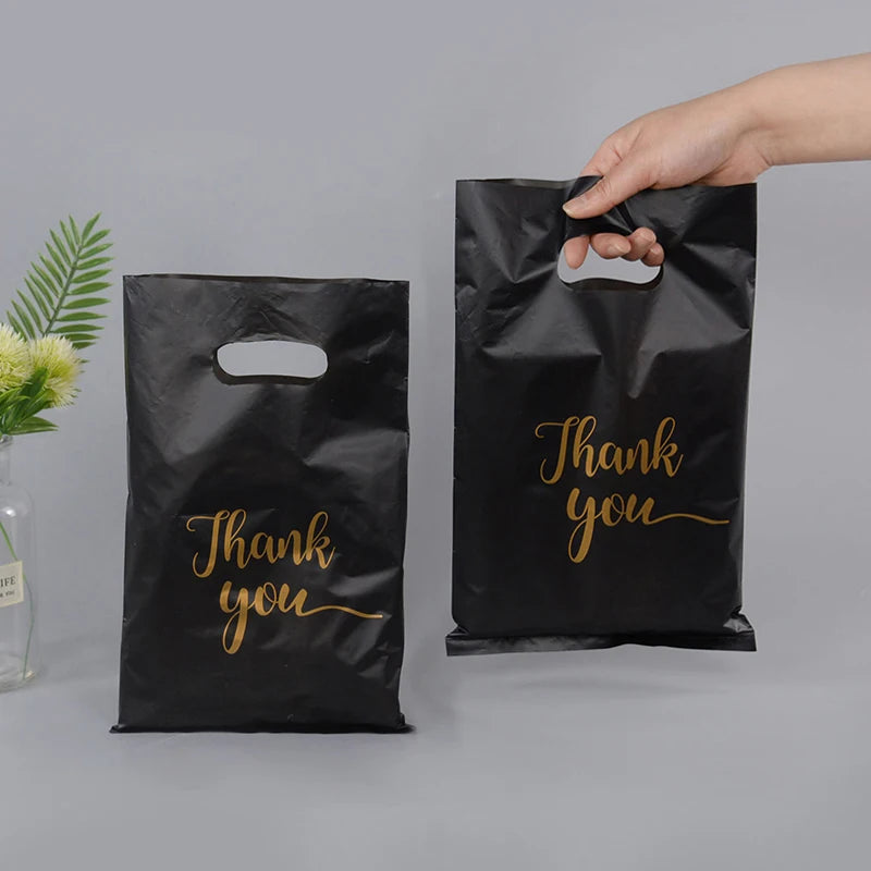 50/100pcs Thank You Gift Bags Wedding Candy Biscuit Packaging Plastic Bag Birthday Party Gift For Guests Small Business Supplies