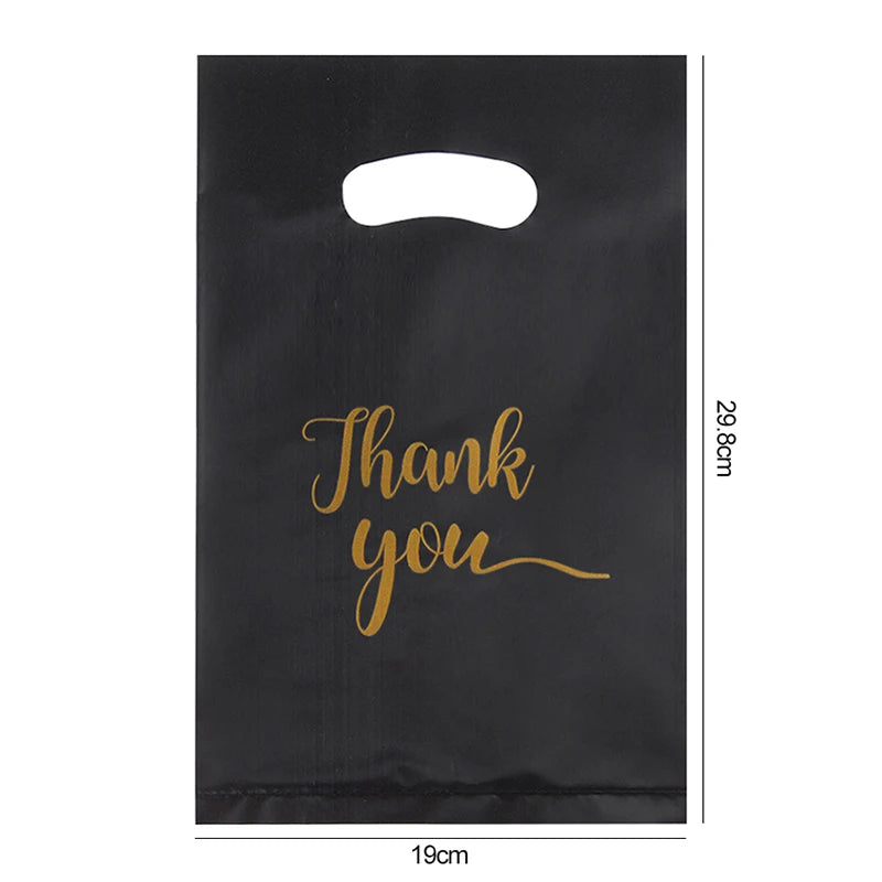 50/100pcs Thank You Gift Bags Wedding Candy Biscuit Packaging Plastic Bag Birthday Party Gift For Guests Small Business Supplies