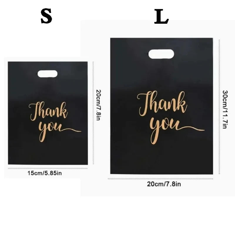 50/100pcs Thank You Gift Bags Wedding Candy Biscuit Packaging Plastic Bag Birthday Party Gift For Guests Small Business Supplies